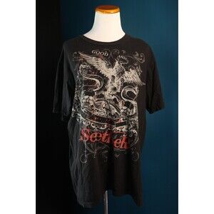 Vintage Y2K Seether Good and Evil Band Tour Black T Shirt Grunge XL